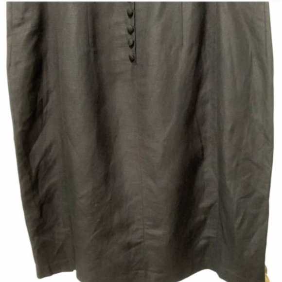 VTG Donna Morgan Black Midi Embroidered Dress sz14 - Picture 4 of 5